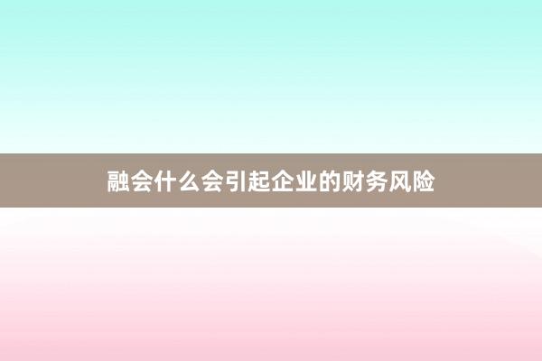 融会什么会引起企业的财务风险