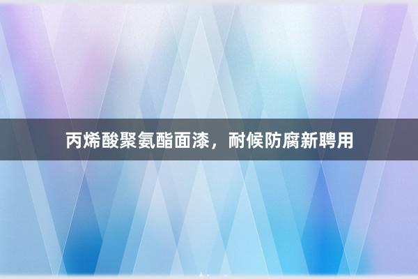 丙烯酸聚氨酯面漆，耐候防腐新聘用